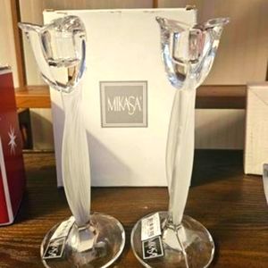 VINTAGE MIKASA CRYSTAL CANDLEHOLDERS